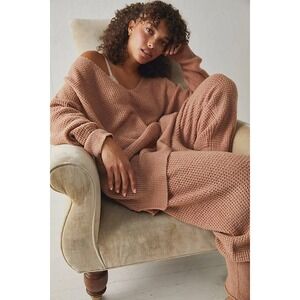 Free People Intimately C.O.Z.Y. Oversized Tunic Sweater Pants Set Medium Large